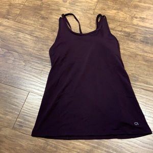 Gapfit plum coloured padded work out tank top